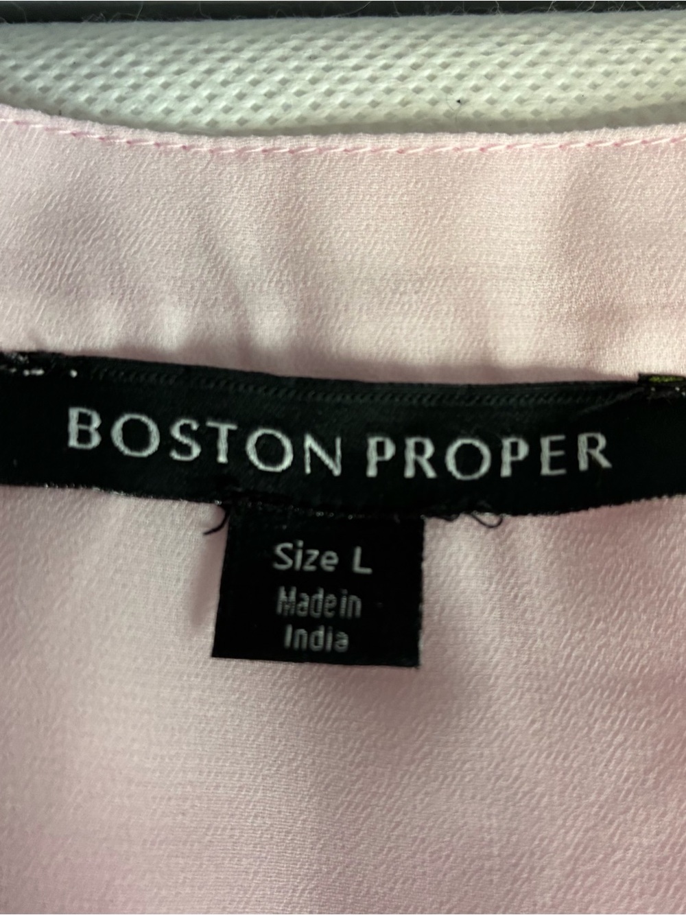 Boston Proper Parisian Pearl Embellished Ruffle Blouse/Cami Pink Sheer Sz L Flaw - Picture 5 of 16